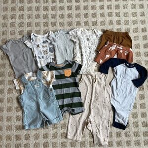 Bundle of 3-6 month baby boy summer clothes - 10 items